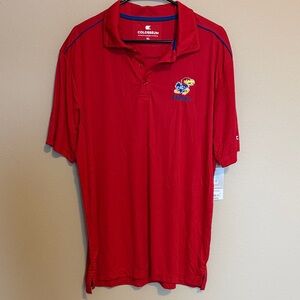 Colosseum Kansas Jayhawks Polo Shirt with Embroidered Logo
